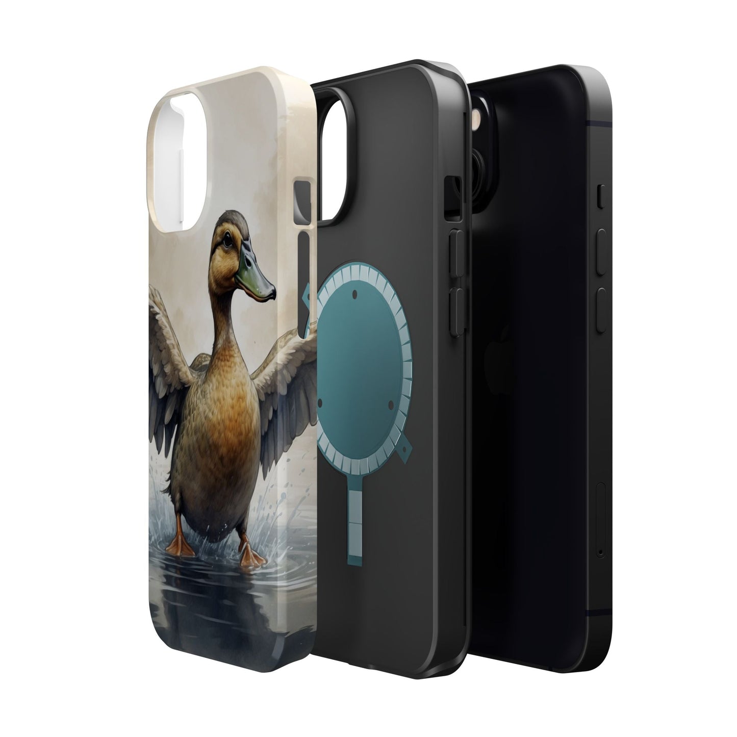 Graceful Duck in Watercolor Scene - MagSafe iPhone Case - BOGO Cases