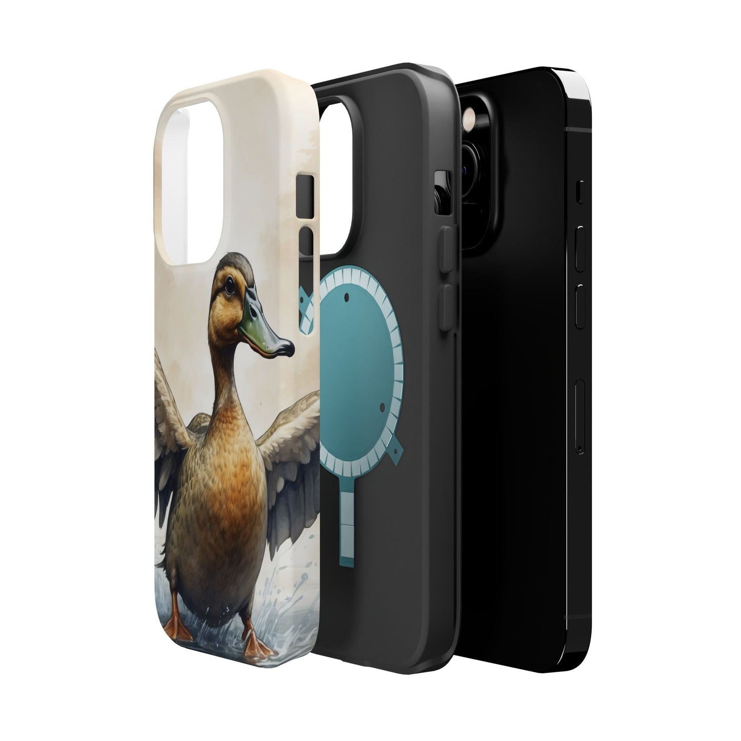 Graceful Duck in Watercolor Scene - MagSafe iPhone Case - BOGO Cases