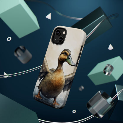 Graceful Duck in Watercolor Scene - MagSafe iPhone Case - BOGO Cases