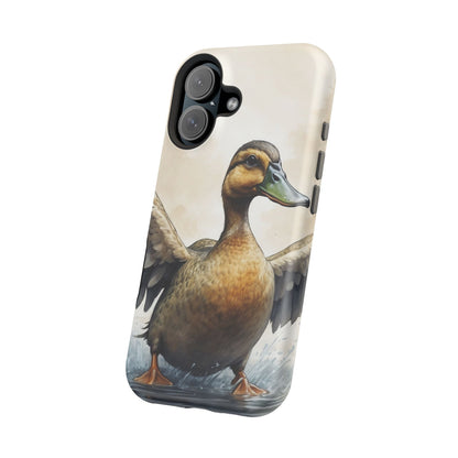Graceful Duck in Watercolor Scene - MagSafe iPhone Case - BOGO Cases