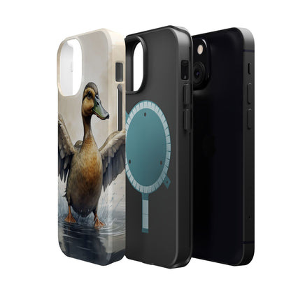 Graceful Duck in Watercolor Scene - MagSafe iPhone Case - BOGO Cases