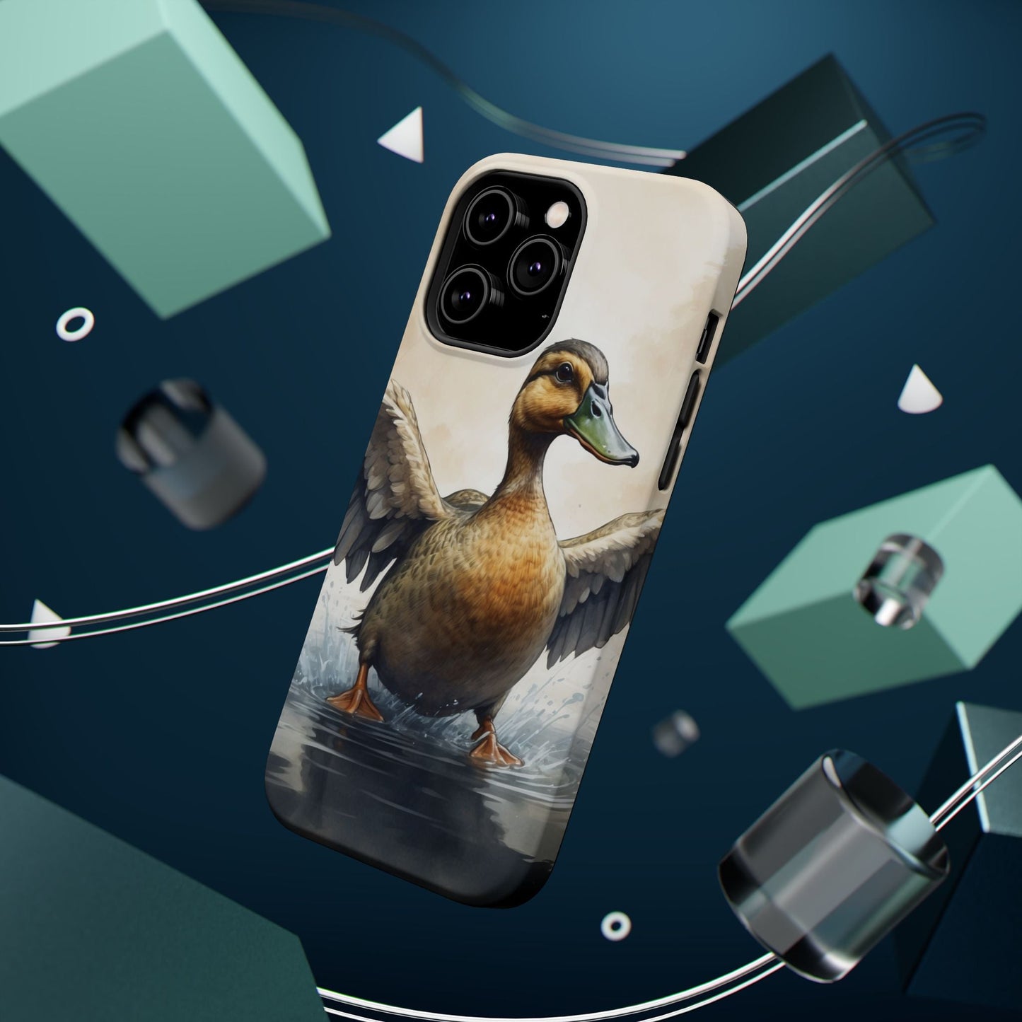 Graceful Duck in Watercolor Scene - MagSafe iPhone Case - BOGO Cases