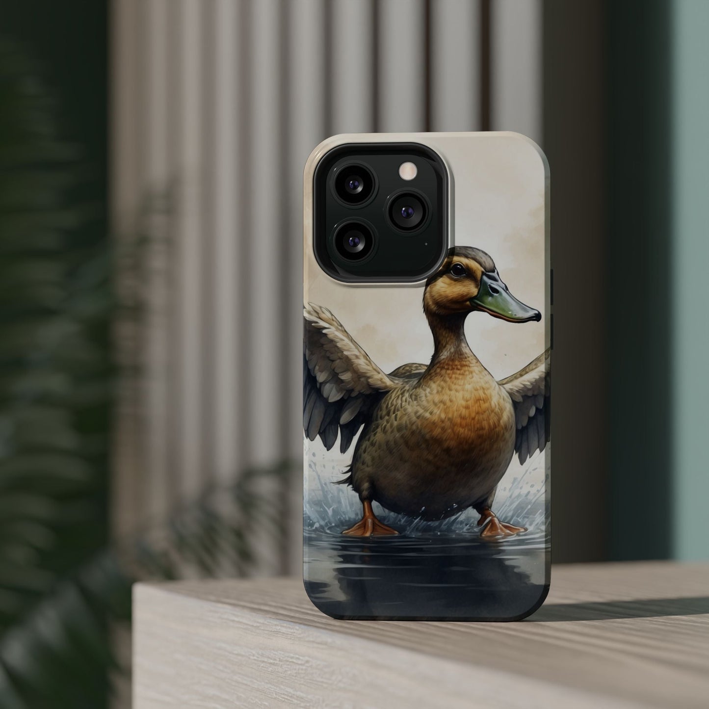 Graceful Duck in Watercolor Scene - MagSafe iPhone Case - BOGO Cases
