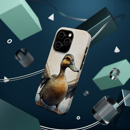 Graceful Duck in Watercolor Scene - MagSafe iPhone Case - BOGO Cases