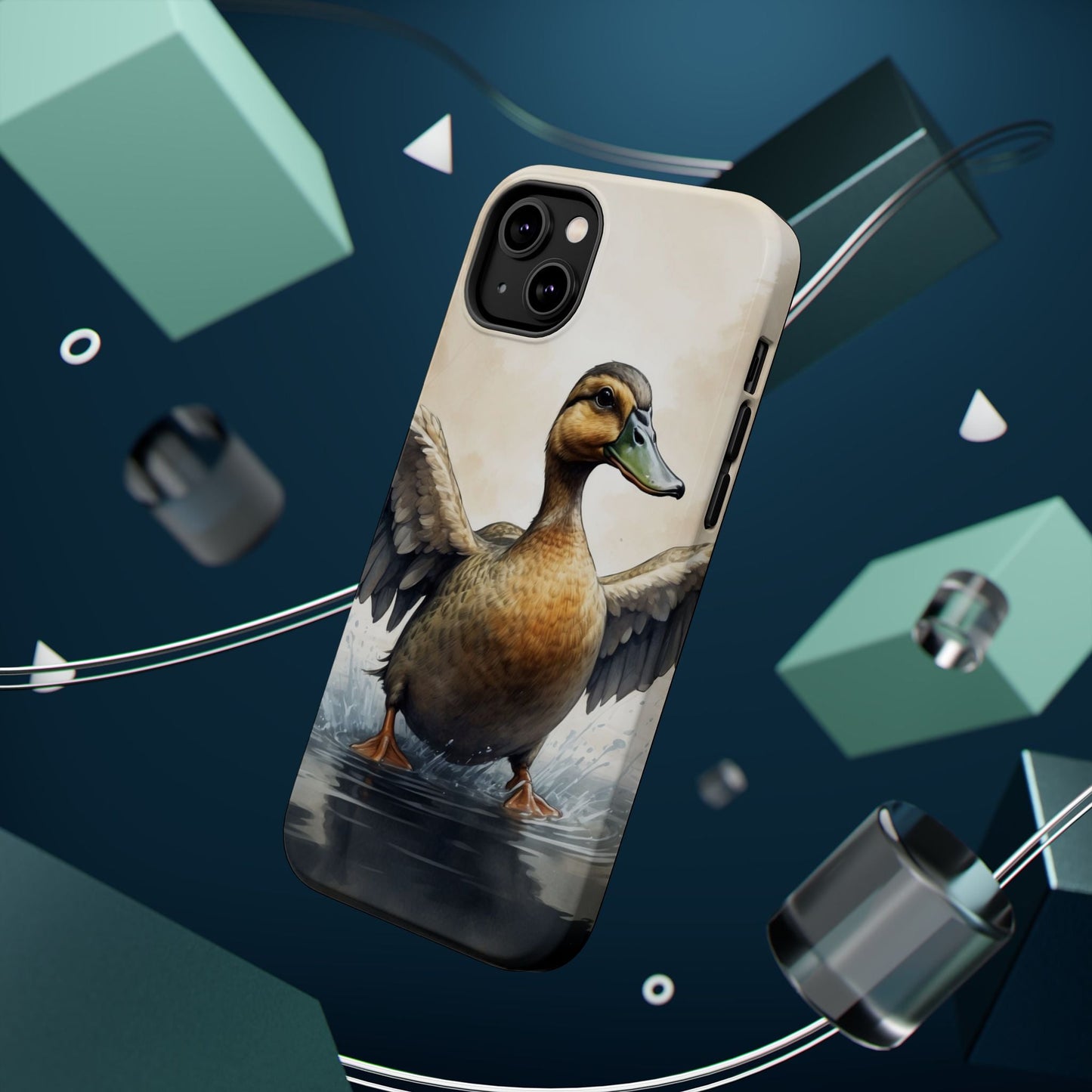 Graceful Duck in Watercolor Scene - MagSafe iPhone Case - BOGO Cases
