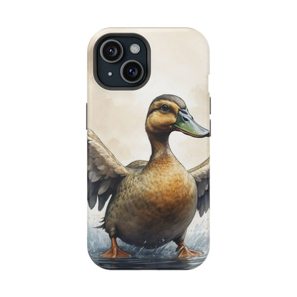 Graceful Duck in Watercolor Scene - MagSafe iPhone Case - BOGO Cases