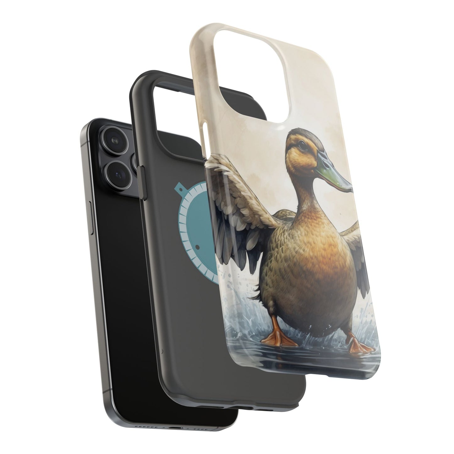 Graceful Duck in Watercolor Scene - MagSafe iPhone Case - BOGO Cases