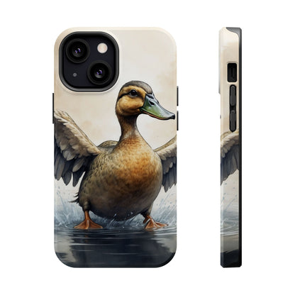 Graceful Duck in Watercolor Scene - MagSafe iPhone Case - BOGO Cases