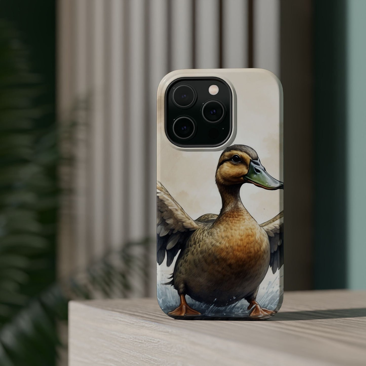 Graceful Duck in Watercolor Scene - MagSafe iPhone Case - BOGO Cases