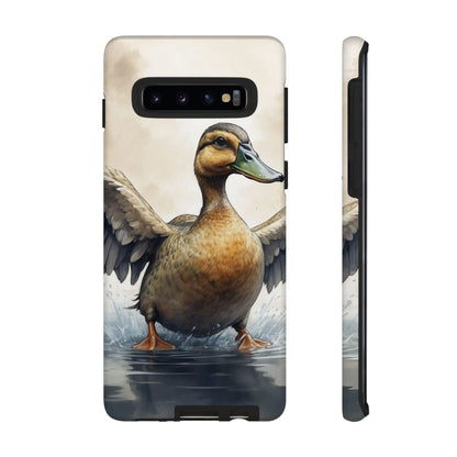 Graceful Duck in Watercolor Scene - Samsung Galaxy Case - BOGO Cases