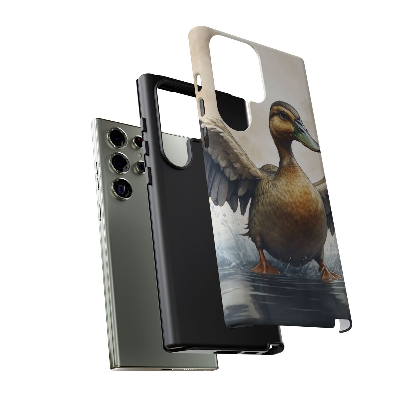 Graceful Duck in Watercolor Scene - Samsung Galaxy Case - BOGO Cases