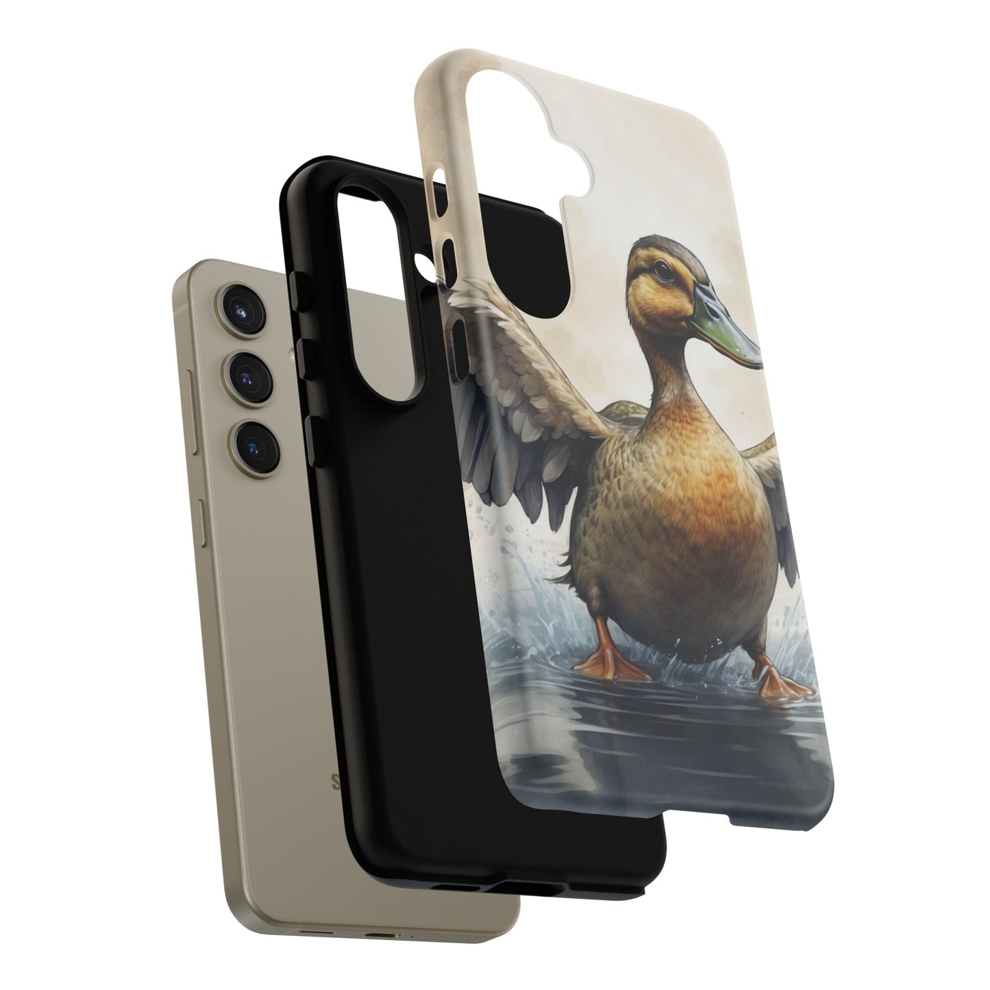 Graceful Duck in Watercolor Scene - Samsung Galaxy Case - BOGO Cases