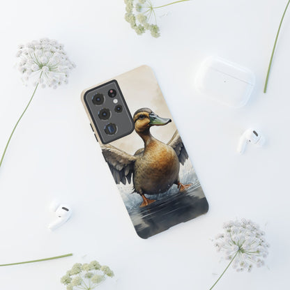 Graceful Duck in Watercolor Scene - Samsung Galaxy Case - BOGO Cases