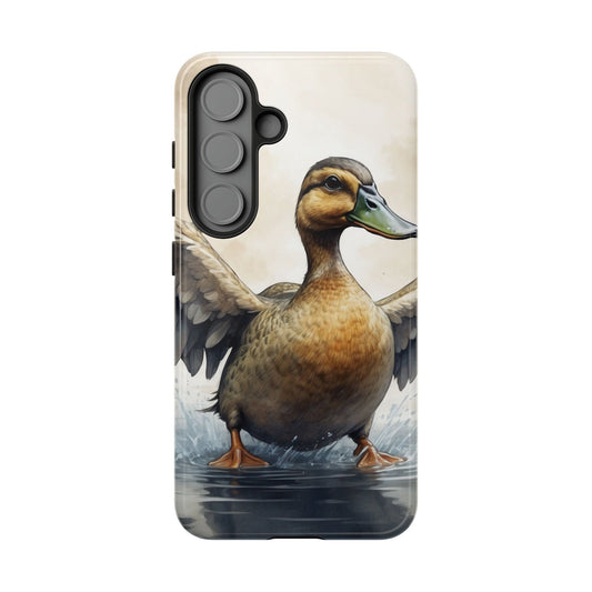 Graceful Duck in Watercolor Scene - Samsung Galaxy Case - BOGO Cases