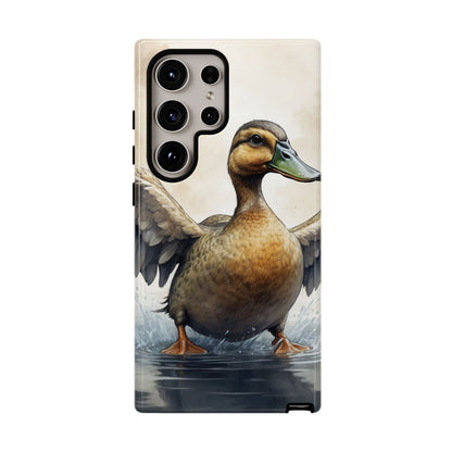 Graceful Duck in Watercolor Scene - Samsung Galaxy Case - BOGO Cases