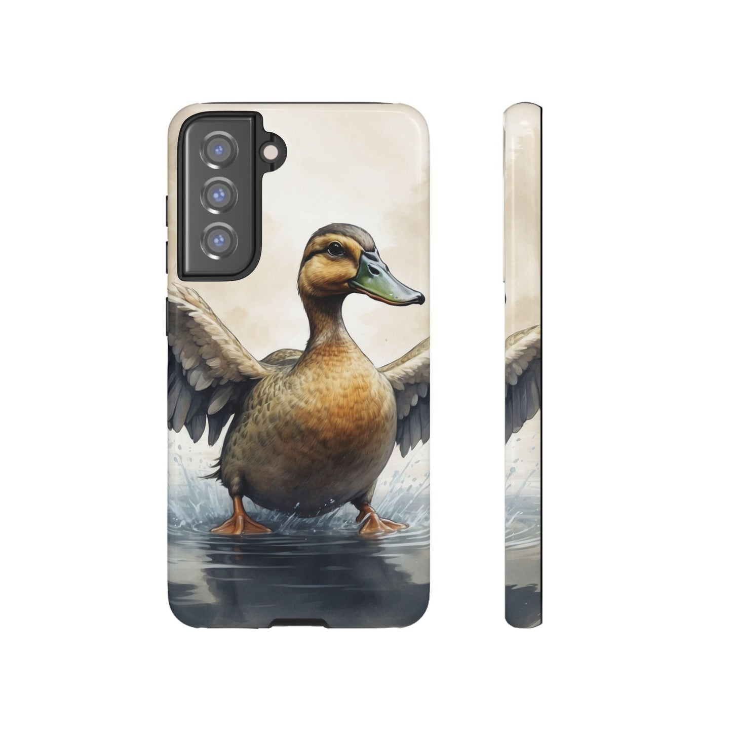 Graceful Duck in Watercolor Scene - Samsung Galaxy Case - BOGO Cases
