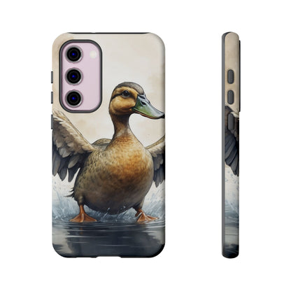 Graceful Duck in Watercolor Scene - Samsung Galaxy Case - BOGO Cases