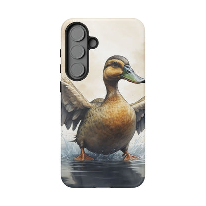 Graceful Duck in Watercolor Scene - Samsung Galaxy Case - BOGO Cases