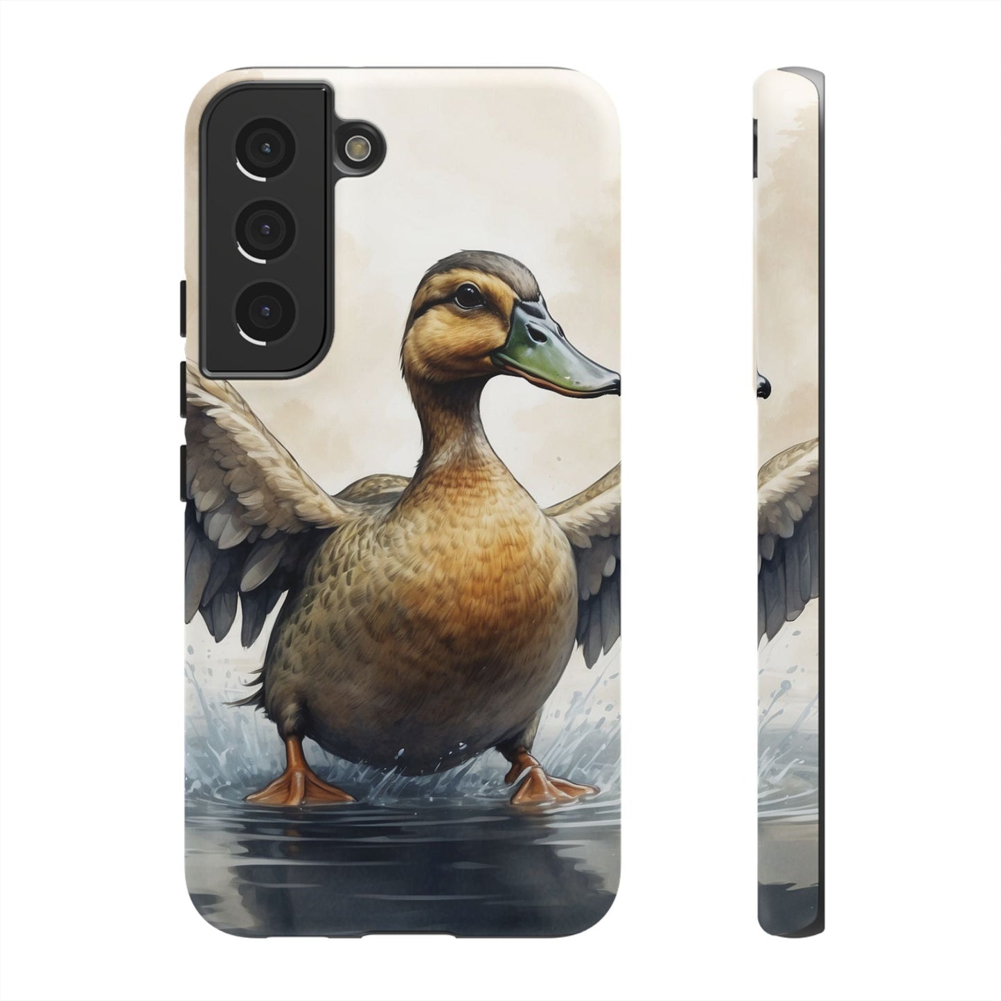Graceful Duck in Watercolor Scene - Samsung Galaxy Case - BOGO Cases