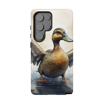 Graceful Duck in Watercolor Scene - Samsung Galaxy Case - BOGO Cases