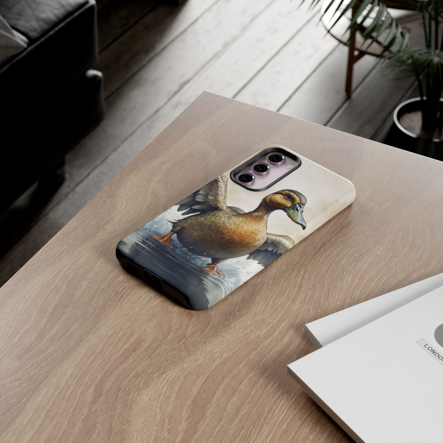 Graceful Duck in Watercolor Scene - Samsung Galaxy Case - BOGO Cases