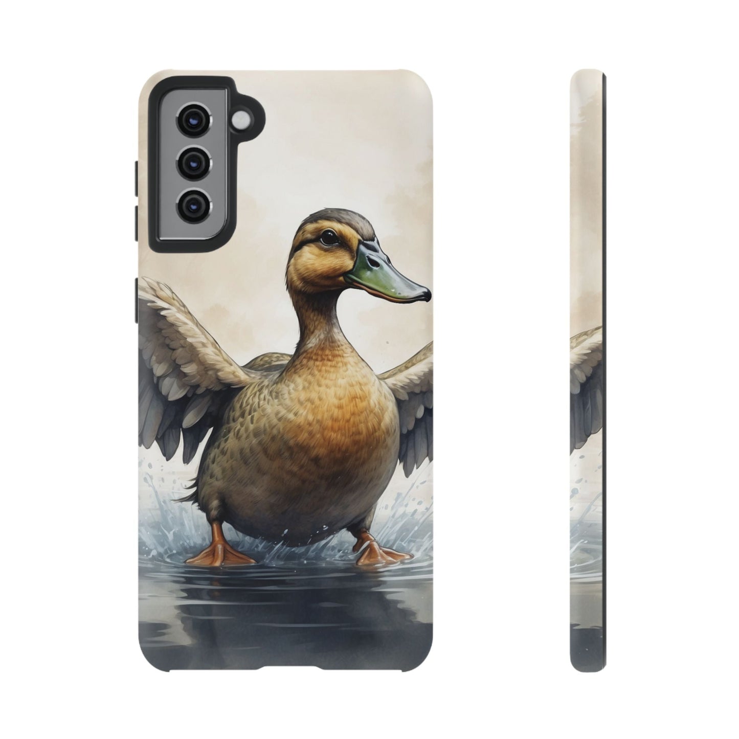Graceful Duck in Watercolor Scene - Samsung Galaxy Case - BOGO Cases