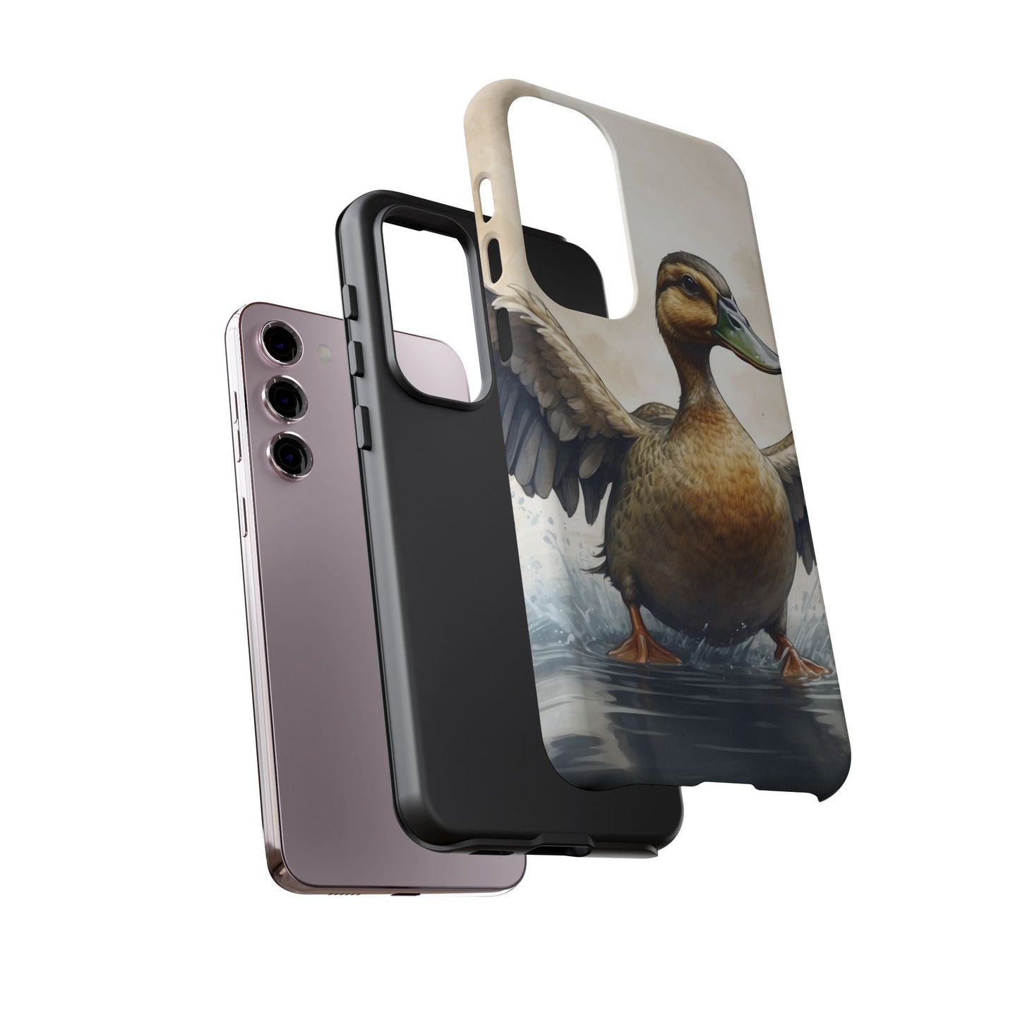 Graceful Duck in Watercolor Scene - Samsung Galaxy Case - BOGO Cases