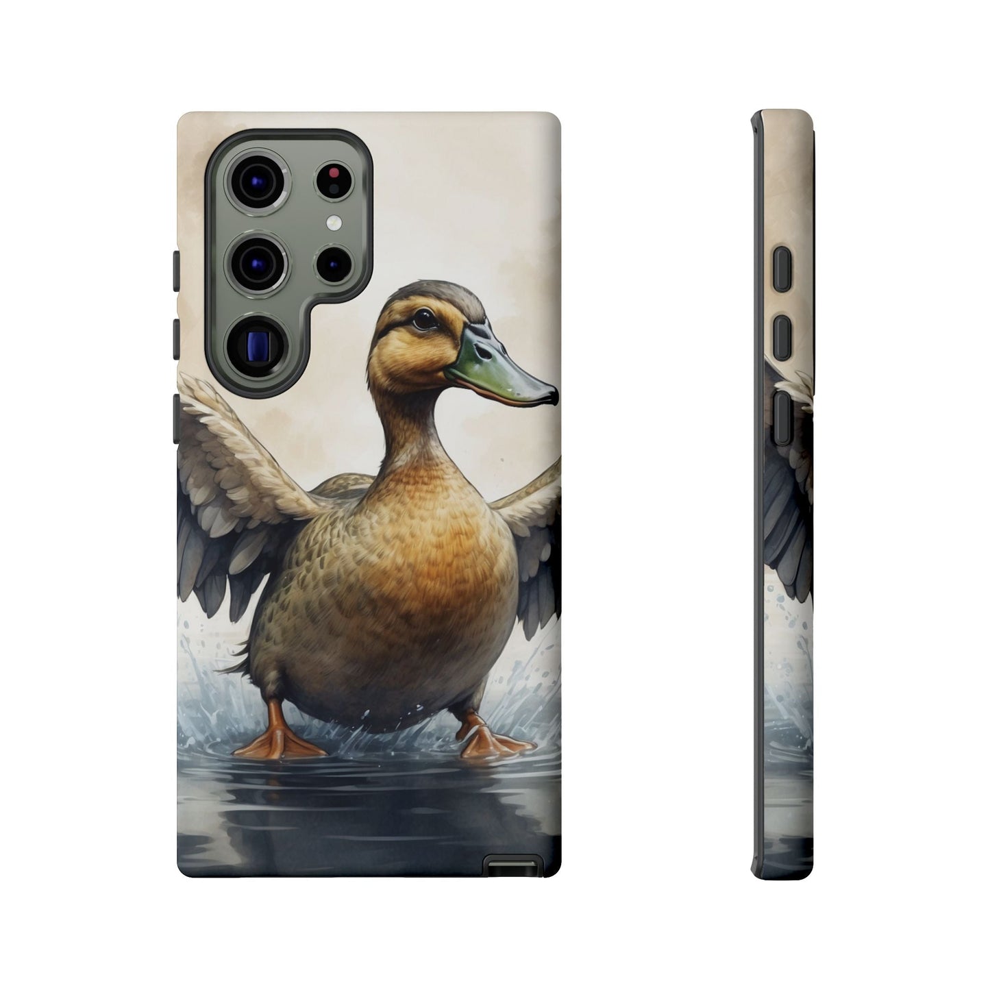 Graceful Duck in Watercolor Scene - Samsung Galaxy Case - BOGO Cases