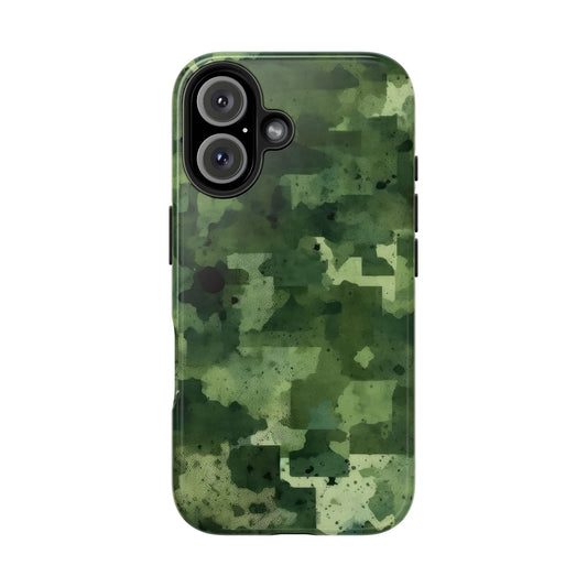 Green Camo Abstract Art - iPhone Series Case - BOGO Cases