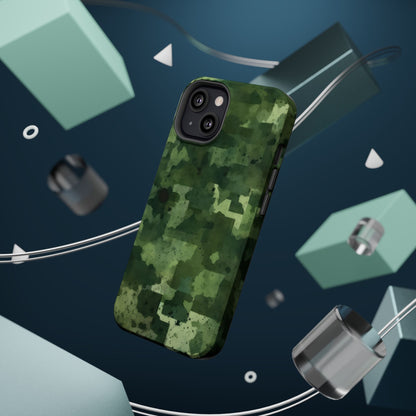 Green Camo Abstract Art - MagSafe iPhone Case - BOGO Cases