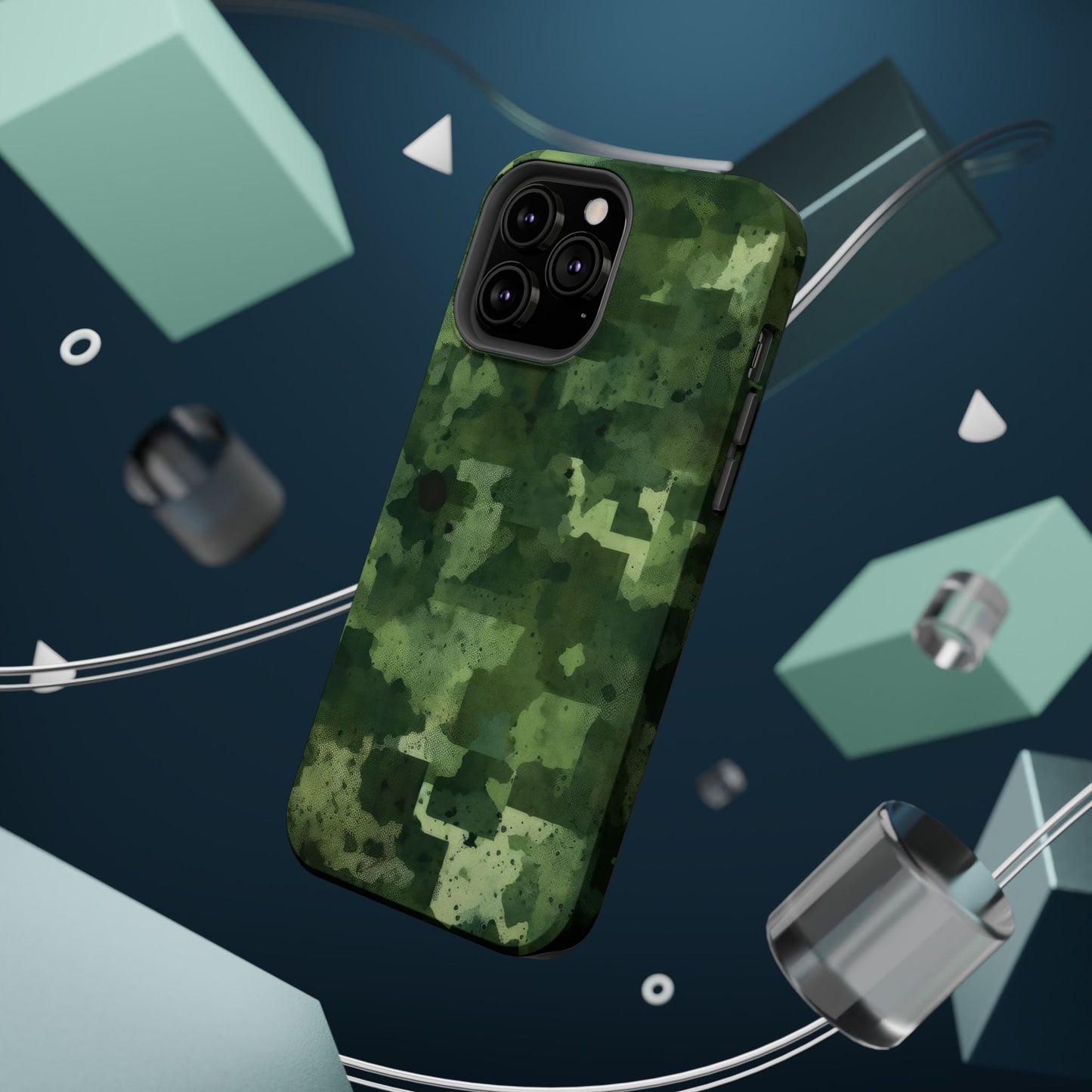 Green Camo Abstract Art - MagSafe iPhone Case - BOGO Cases