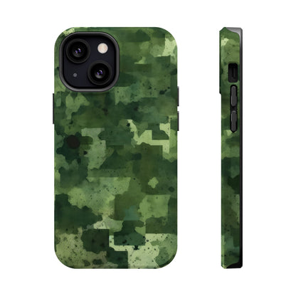 Green Camo Abstract Art - MagSafe iPhone Case - BOGO Cases