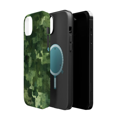 Green Camo Abstract Art - MagSafe iPhone Case - BOGO Cases