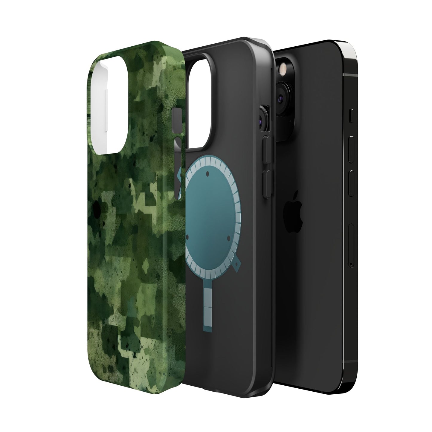 Green Camo Abstract Art - MagSafe iPhone Case - BOGO Cases