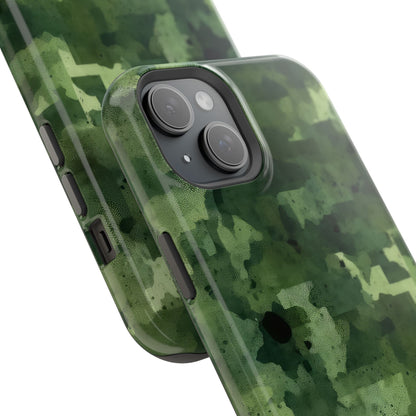 Green Camo Abstract Art - MagSafe iPhone Case - BOGO Cases