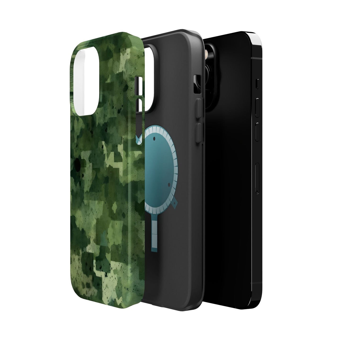 Green Camo Abstract Art - MagSafe iPhone Case - BOGO Cases