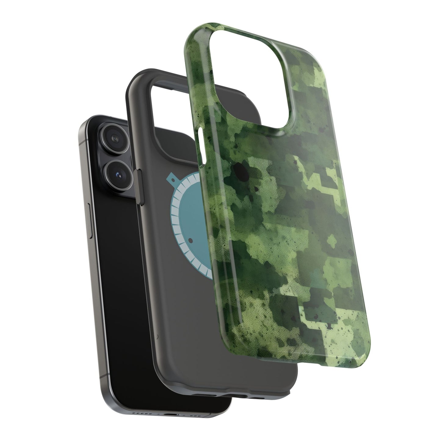 Green Camo Abstract Art - MagSafe iPhone Case - BOGO Cases