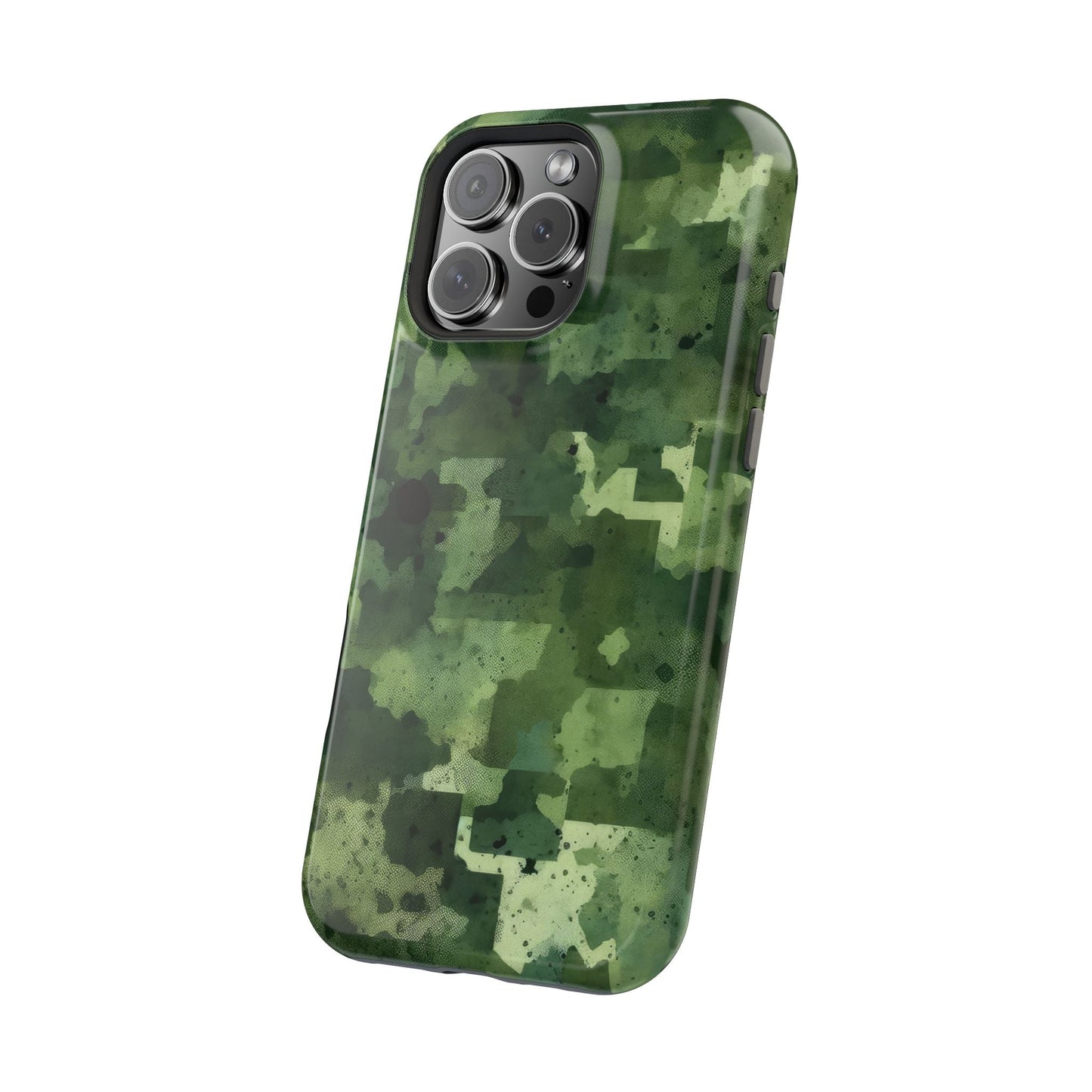 Green Camo Abstract Art - MagSafe iPhone Case - BOGO Cases