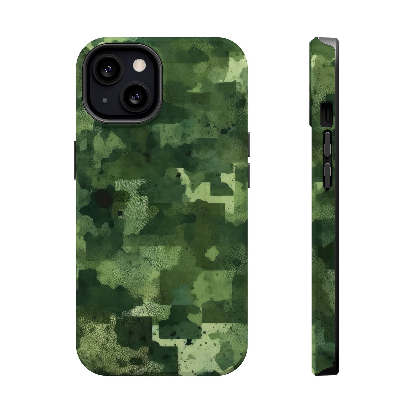 Green Camo Abstract Art - MagSafe iPhone Case - BOGO Cases