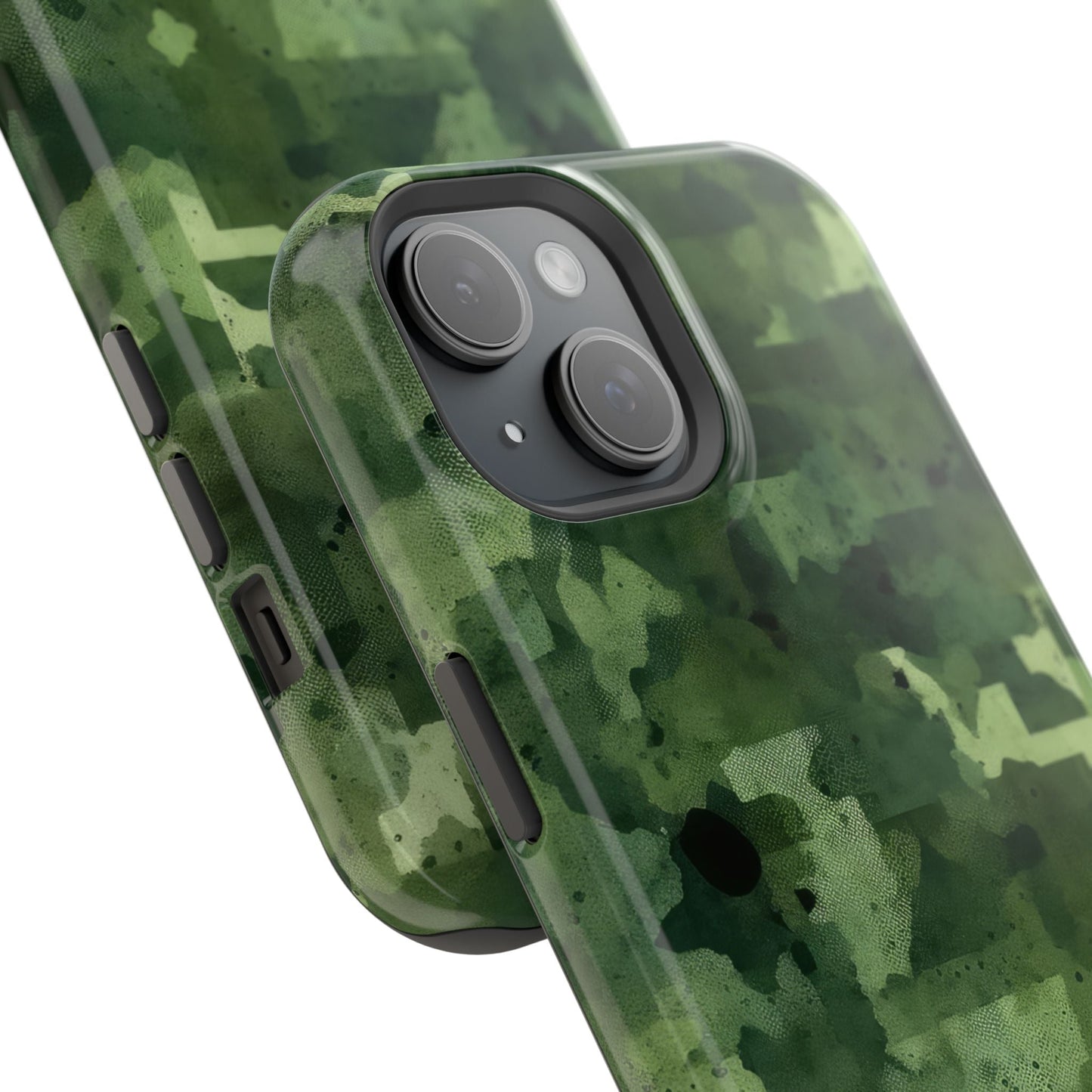 Green Camo Abstract Art - MagSafe iPhone Case - BOGO Cases