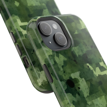 Green Camo Abstract Art - MagSafe iPhone Case - BOGO Cases