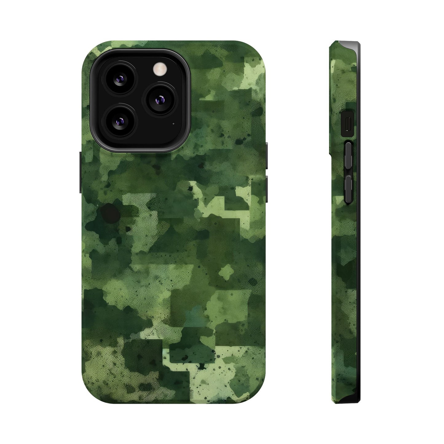 Green Camo Abstract Art - MagSafe iPhone Case - BOGO Cases