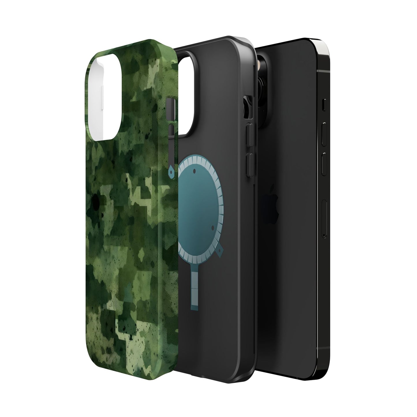 Green Camo Abstract Art - MagSafe iPhone Case - BOGO Cases