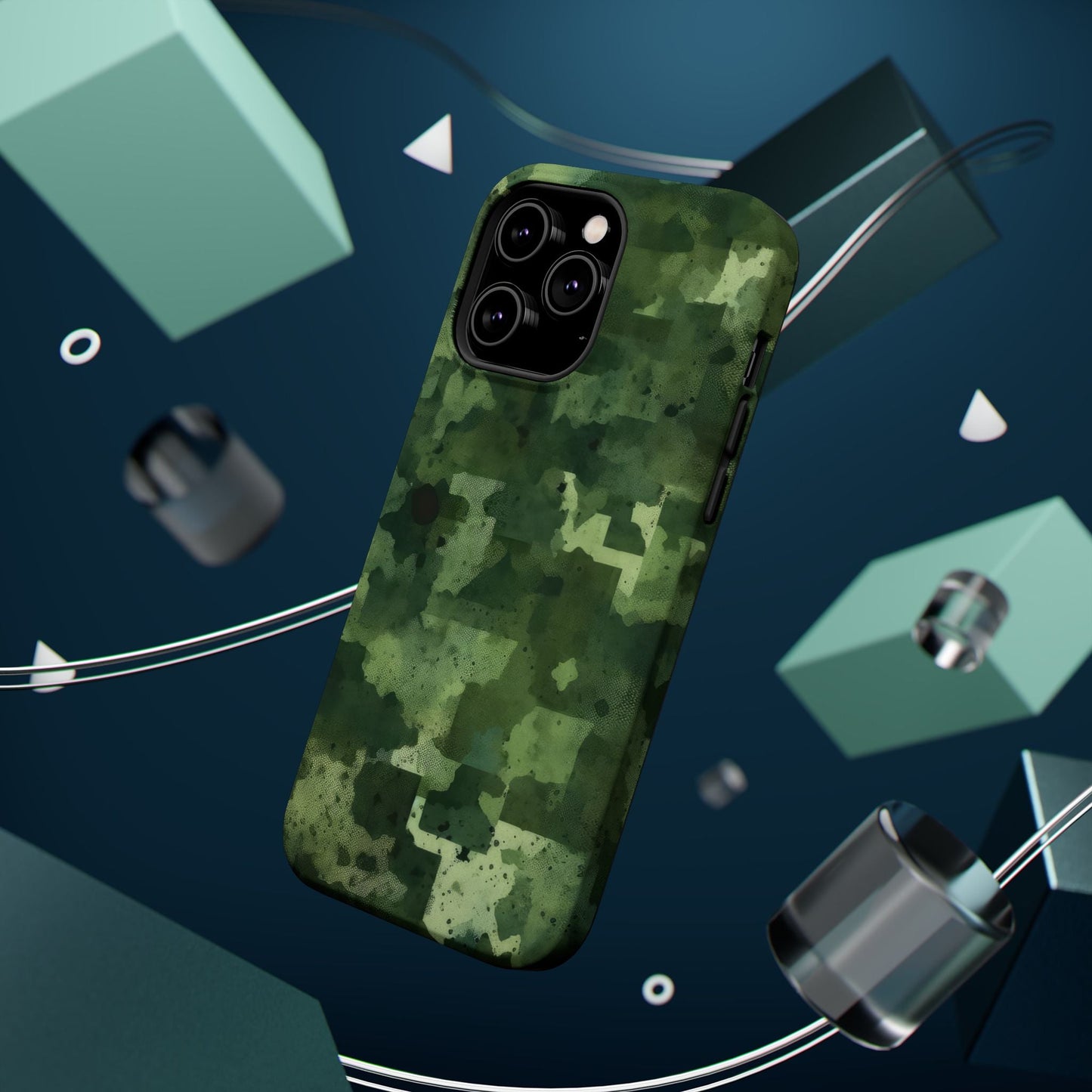 Green Camo Abstract Art - MagSafe iPhone Case - BOGO Cases