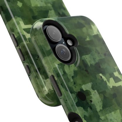 Green Camo Abstract Art - MagSafe iPhone Case - BOGO Cases