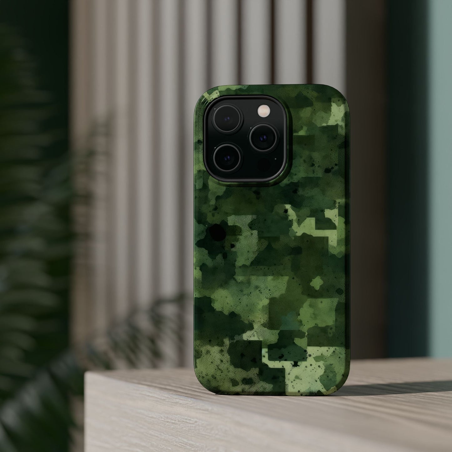 Green Camo Abstract Art - MagSafe iPhone Case - BOGO Cases