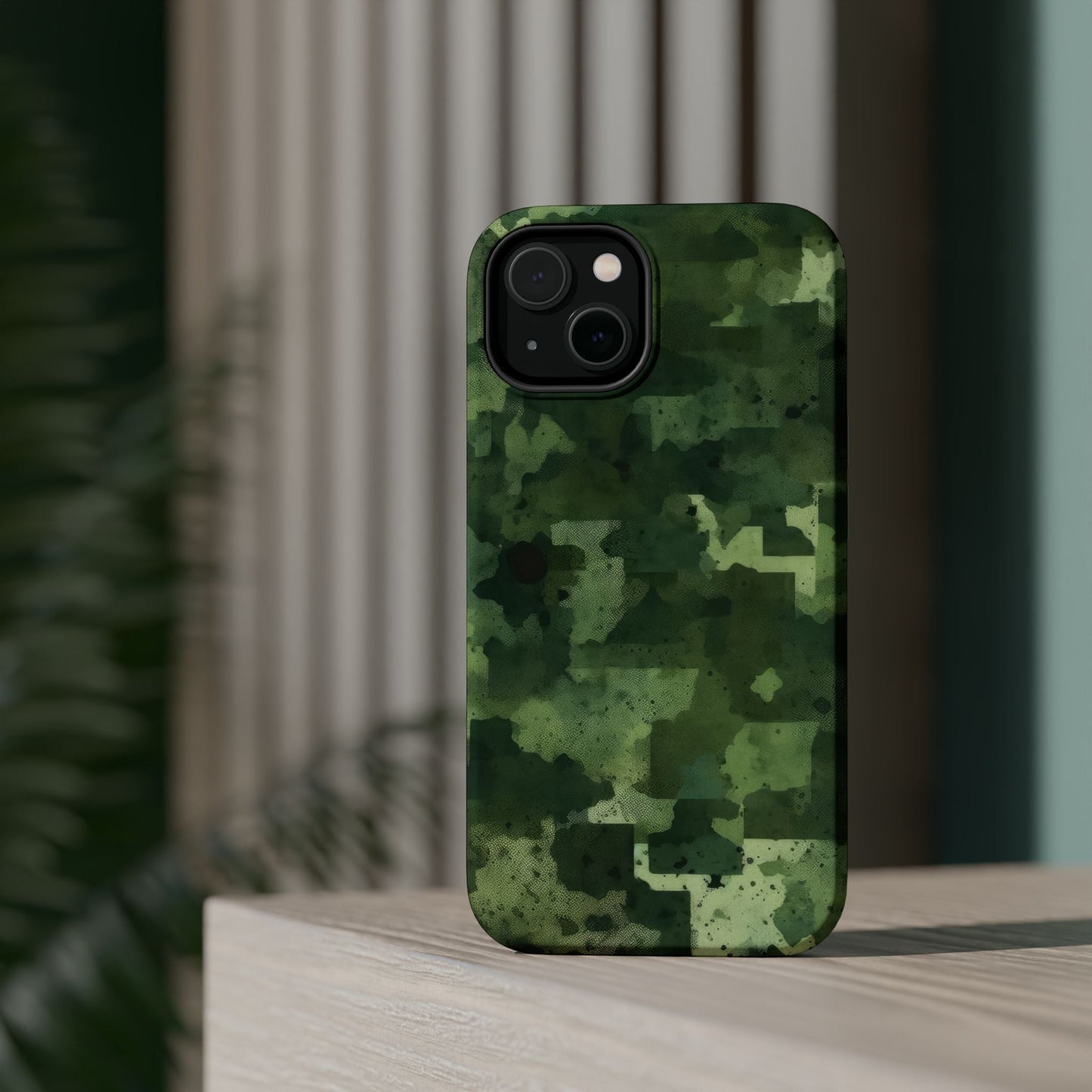Green Camo Abstract Art - MagSafe iPhone Case - BOGO Cases