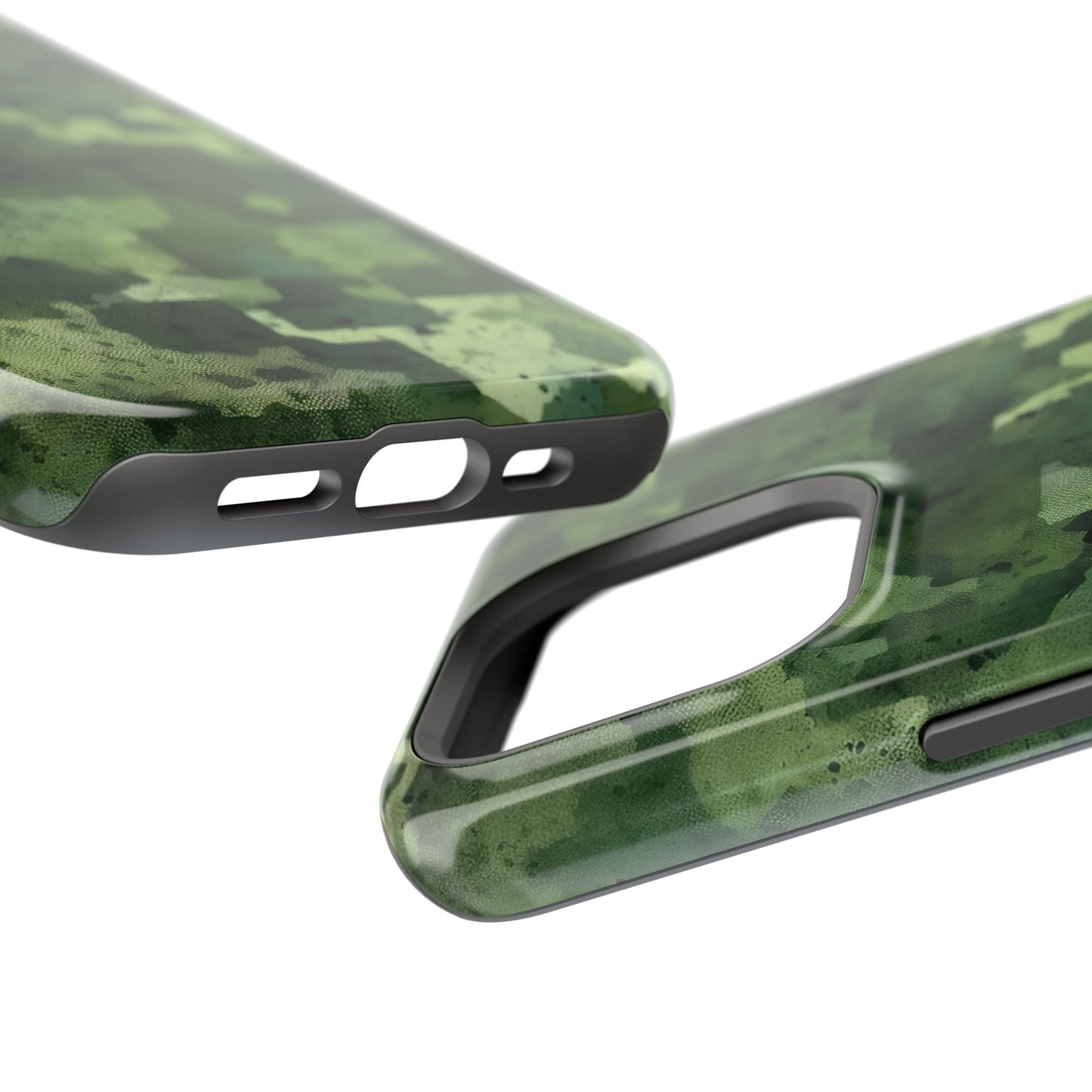 Green Camo Abstract Art - MagSafe iPhone Case - BOGO Cases