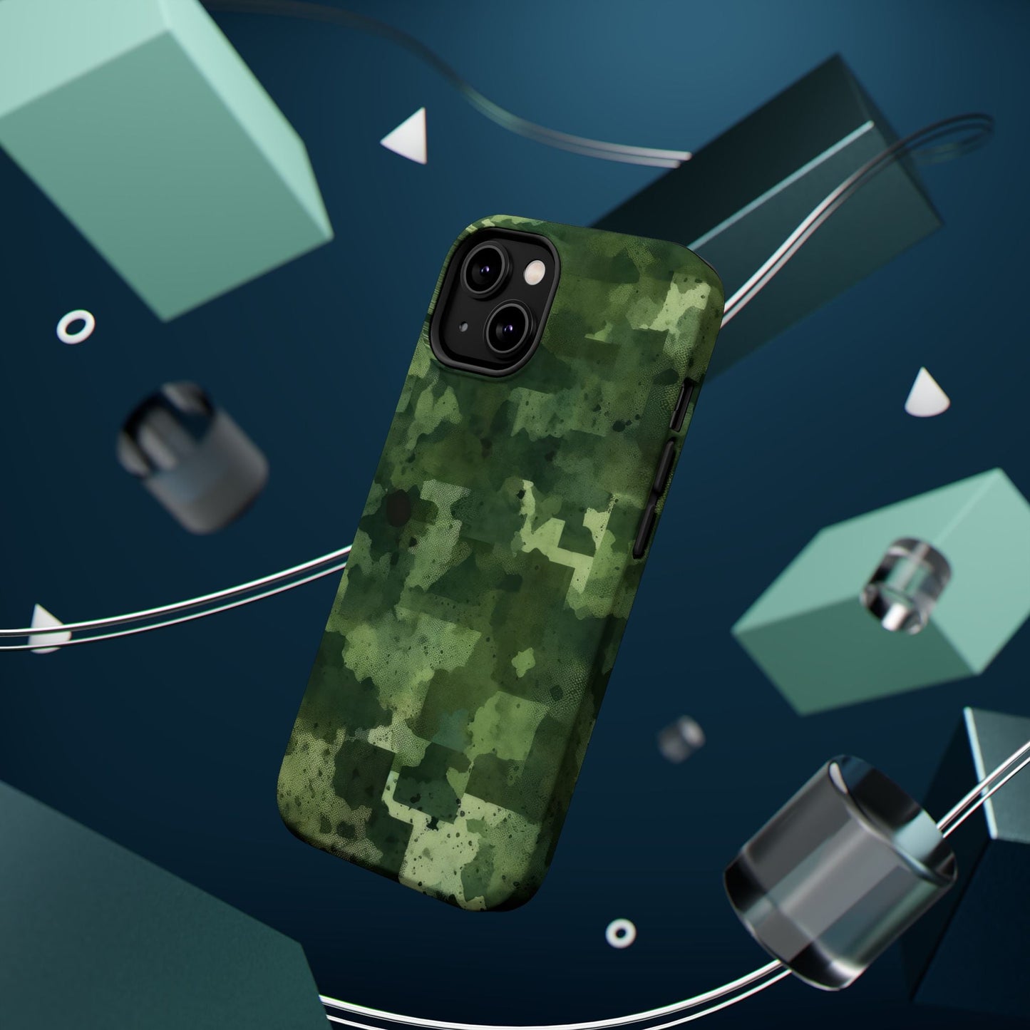 Green Camo Abstract Art - MagSafe iPhone Case - BOGO Cases