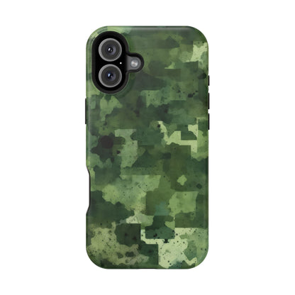Green Camo Abstract Art - MagSafe iPhone Case - BOGO Cases